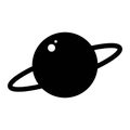 Planet Saturn with planetary ring system flat vector icon for astronomy apps and websites.