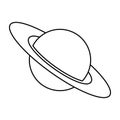 Planet Saturn with planetary ring system vector icon isolated on white background. Astronomy line icon, linear pictogram. Galaxy