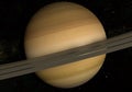 Planet Saturn with rings and satellites on the space background. 3d illustration Royalty Free Stock Photo