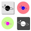 Planet Saturn. flat vector icon