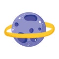 Planet saturn solar system cartoon isolated icon design white background Royalty Free Stock Photo