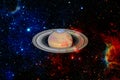 Planet Saturn. Solar system. Elements of this image furnished by NASA Royalty Free Stock Photo