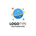 Planet, Saturn, Space Business Logo Template. Flat Color