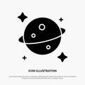 Planet, Saturn, Space solid Glyph Icon vector