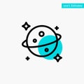 Planet, Saturn, Space turquoise highlight circle point Vector icon