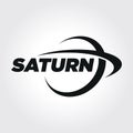 Planet Saturn Typography Symbol illustration