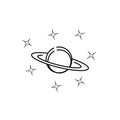 Planet saturn vector icon on white