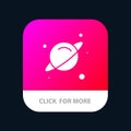 Planet, Science, Space Mobile App Button. Android and IOS Glyph Version Royalty Free Stock Photo