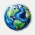 Planet-shaped Paper Stickers with Blue Oceans and Green Continents - AI Generated