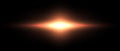 Planet shine effect. Red orange solar light glare concept. Abstract glowing element in dark space. Sun with sparks