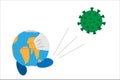 Planet soccer football corona virus - vector illustration.