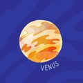 Planet of solar system cartoon, Venus. Vector illustration
