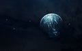 Planet of solar system, Uranus, in endless dark space. Educational image. Elements of this image furnished by NASA Royalty Free Stock Photo