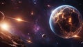 planet in space Planets and galaxy, cosmos, physical cosmology, science fiction wallpaper. Beauty of deep space. Royalty Free Stock Photo