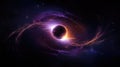 Planet in space. Purple star formed in an eclipse. Abstract galaxy. Colorful space galaxy cloud nebula. Royalty Free Stock Photo