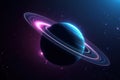 planet in space with stars and nebulae illustration background new quality universal colorful image.