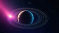 planet in space with stars and nebulae illustration background new quality universal colorful image.