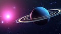 planet in space with stars and nebulae illustration background new quality universal colorful image.