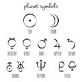 Planet symbol, sign collection Royalty Free Stock Photo