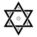 The classical astrological planet symbols in the Seal of Solomon Royalty Free Stock Photo
