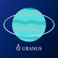 Planet Uranus in flat style Royalty Free Stock Photo