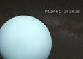 Planet Uranus on Milky Way Background