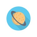 Planet  vector flat colour icon Royalty Free Stock Photo