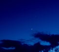 Planet Venus and Crescent Moon Royalty Free Stock Photo