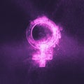 Planet Venus Symbol. Venus sign. Abstract night sky background Royalty Free Stock Photo