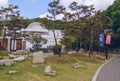 Planetarium exterior and landscaping near it at Pocheon Art Valley