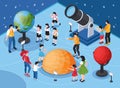 Planetarium Kids Isometric Composition Royalty Free Stock Photo