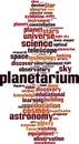 Planetarium word cloud