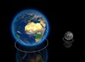 Planetary, Earth and Moon Proportions, ratio, diameter, magnitudes and dimensions, orbits Royalty Free Stock Photo