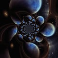 Planetary fractal. Endless dimensions