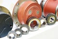 Planetary gear housings in store Royalty Free Stock Photo