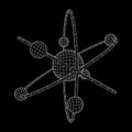 Planetary model of atom with nucleus and electrons