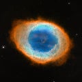 Planetary nebula M57. Ring Nebula in the constellation of Lyra. Elements of this picture furnished by NASA Royalty Free Stock Photo