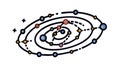 Planetary Orbit or Atom Model, Science Illustration, vector design Generative AI Royalty Free Stock Photo