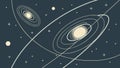 Planetary orbits in space, solar system and astronomy concept vector design Generative AI