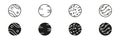 Planetary Surface And Circuit Pattern Line And Solid Icon Set. Space Exploration, Technology Integration, And Digital Royalty Free Stock Photo