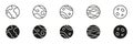 Planetary Surface Patterns Line And Solid Icon Set. Celestial Bodies, Astronomy, And Space Exploration Outline And Royalty Free Stock Photo