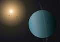A view from space with Uranus in the solar system. Royalty Free Stock Photo
