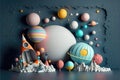 Planetets fantasy dream custom-made backdrop for smash cake anniversary photo