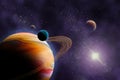 Planets in deep dark space. Royalty Free Stock Photo