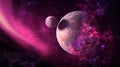 Planets and galaxy, science fiction wallpaper. Beauty of deep space. Royalty Free Stock Photo