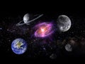 Planets and galaxy, science fiction wallpaper. Beauty of deep space. Billions of galaxy in the universe Cosmic art background, Ver Royalty Free Stock Photo