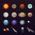 Planets icon set, isometric style Royalty Free Stock Photo