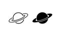 Planets icon set. Saturn rings. Solar system concept. Vector on isolated white background. EPS 10