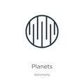 Planets icon. Thin linear planets outline icon isolated on white background from astronomy collection. Line vector sign, symbol