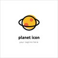 Planets linear icons isolated universe concept on white background